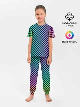 Детская пижама с брюками / Checkerboard Color