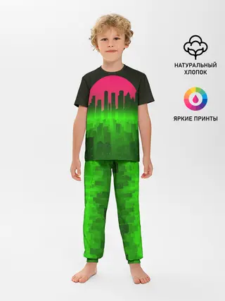 Детская пижама с брюками / НЕОНОВЫЙ ГОРОД