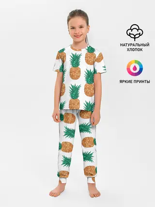 Детская пижама с брюками / Ананасовый арт