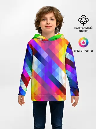 Детское худи / Пиксельная радуга