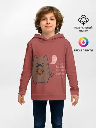 Детское худи / Котик любит печеньки