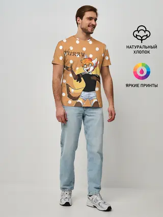 Мужская базовая футболка / Furry fox guy