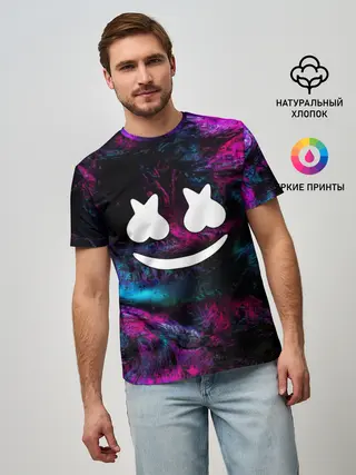 Мужская базовая футболка / Marshmello NEON