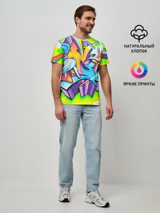 Мужская базовая футболка / Неоновая кислота