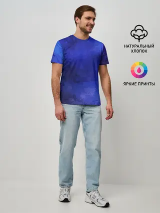 Мужская базовая футболка / Синее размытие