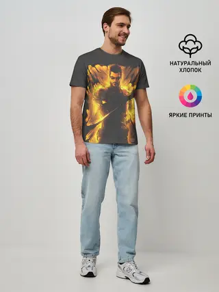 Мужская базовая футболка / Jensen in fire