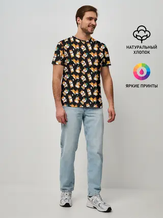 Мужская базовая футболка / Корги