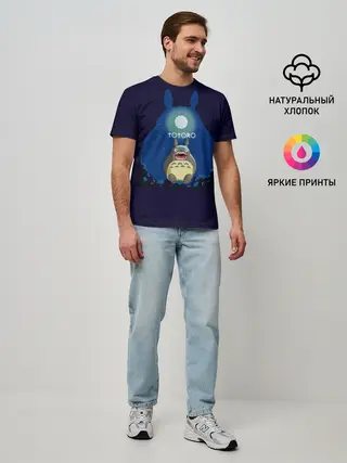 Мужская базовая футболка / Тоторо с открытым ртом