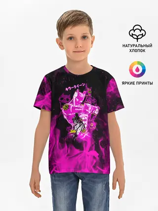 Детская базовая футболка / KILLER QUEEN розовое пламя
