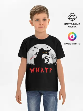 Детская базовая футболка / What Cat
