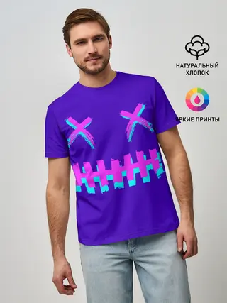 Мужская базовая футболка / CYBERSTYLE PURPLE EVIL