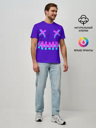 Мужская базовая футболка / CYBERSTYLE PURPLE EVIL