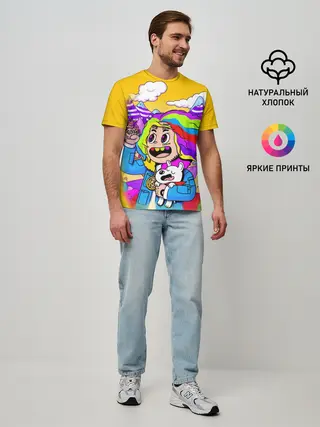 Мужская базовая футболка / 69 rainbow