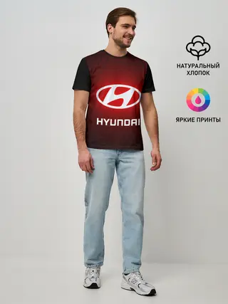 Мужская базовая футболка / HYUNDAI / ХЕНДАЙ / RED STYLE