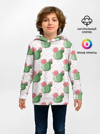 Детское худи / Паттерн из кактусов