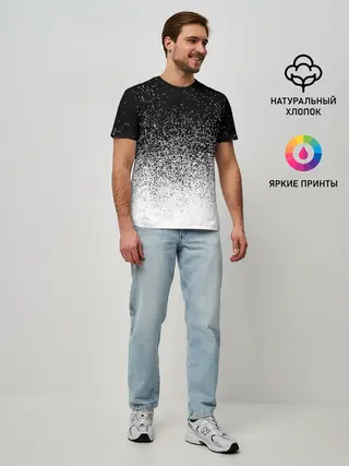 Мужская базовая футболка / BLACK AND WHITE ABSTRACTION
