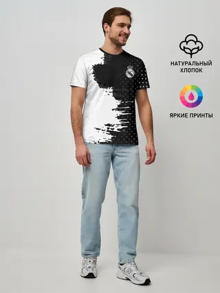 Мужская базовая футболка / Real Madrid uniform black 2018