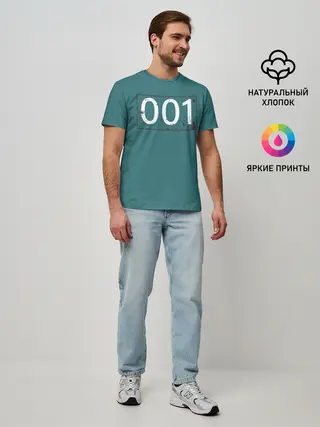 Мужская базовая футболка / Игрок в кальмара 001.