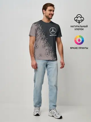 Мужская базовая футболка / MERCEDES / МЕРСЕДЕС