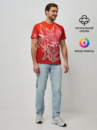 Мужская базовая футболка / Отель хазбин Новогодний