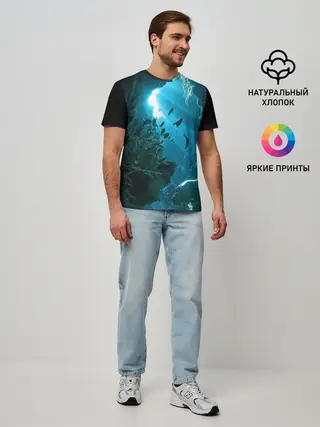 Мужская базовая футболка / Коралловые рыбки