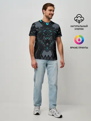 Мужская базовая футболка / Рисунок тигр