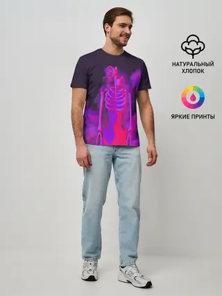 Мужская базовая футболка / СИРЕНОГОЛОВЫЙ НЕОН