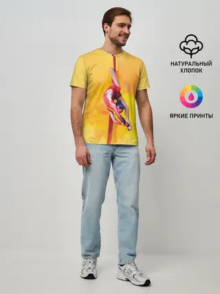 Мужская базовая футболка / Гимнастика на полотнах