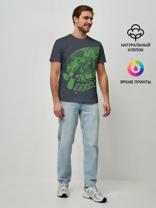Мужская базовая футболка / Травяные покемоны
