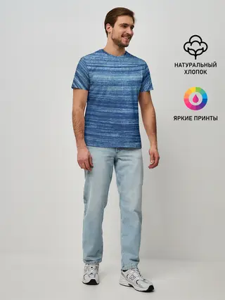 Мужская базовая футболка / Texture. Denim