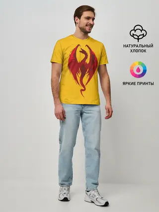 Мужская базовая футболка / Красный Дракон