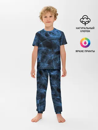 Детская пижама с брюками / Синяя паутина