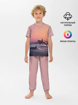 Детская пижама с брюками / касатки