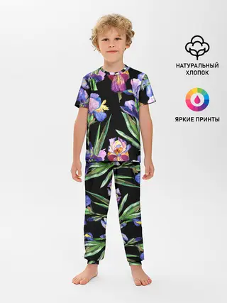 Детская пижама с брюками / Ирисы