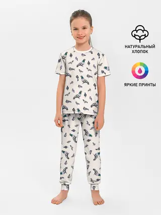 Детская пижама с брюками / Голуби