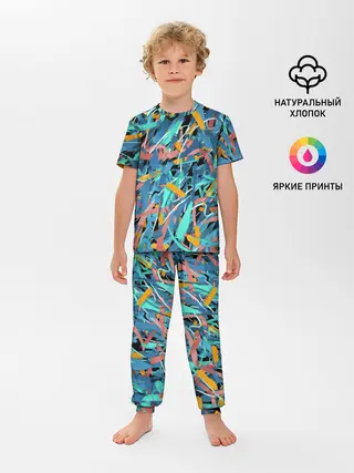 Детская пижама с брюками / Яркие краски