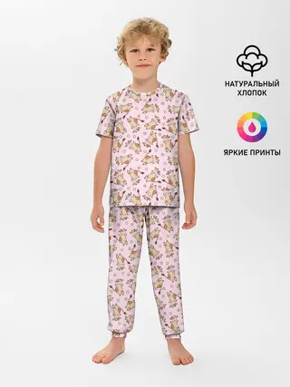 Детская пижама с брюками / Фон с бычками