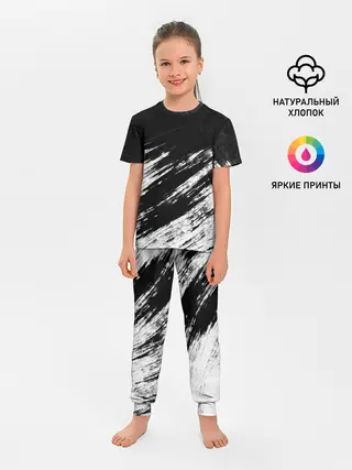 Детская пижама с брюками / abstraction black&white