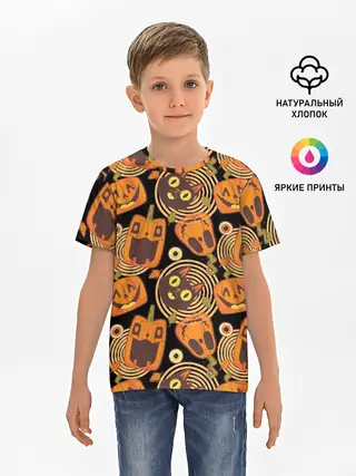 Детская базовая футболка / Patern Halloween 10