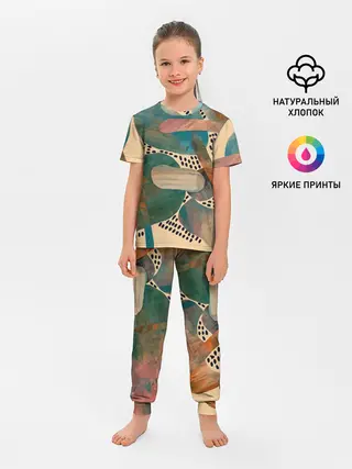 Детская пижама с брюками / Birches and fields