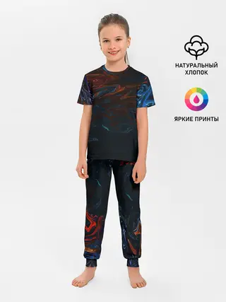 Детская пижама с брюками / Абстракция разводы красок