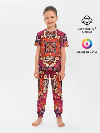 Детская пижама с брюками / Бордовый ковер