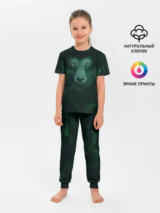 Детская пижама с брюками / Сибирь. Лесной волк