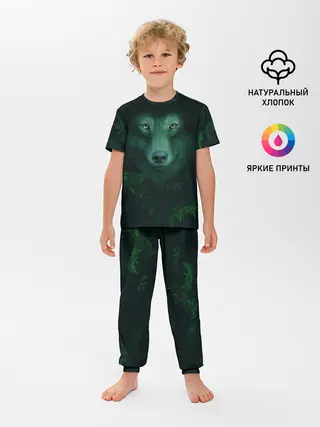 Детская пижама с брюками / Сибирь. Лесной волк