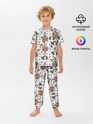 Детская пижама с брюками / Животные.