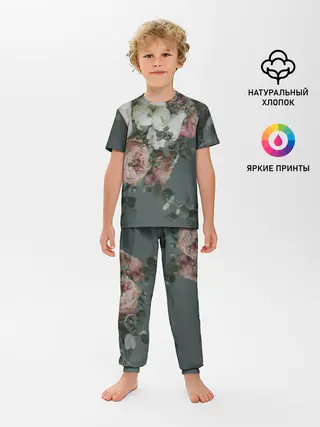 Детская пижама с брюками / Розы