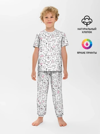 Детская пижама с брюками / Новогодние поросята