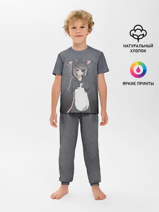 Детская пижама с брюками / Catgirl sadness