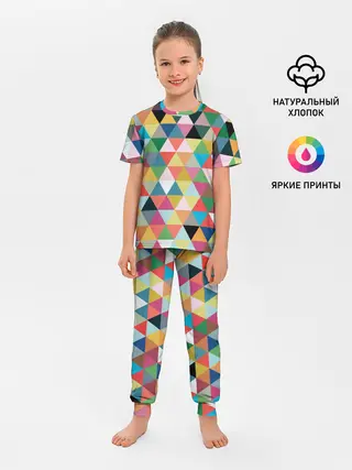 Детская пижама с брюками / хипстерский паттерн