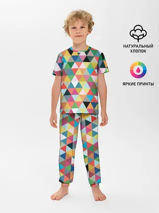 Детская пижама с брюками / хипстерский паттерн